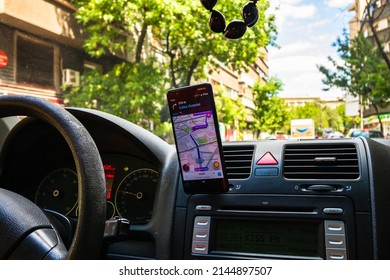 Driving Using Waze Maps Application 260nw 2144897507 