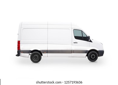 Driving van isolated on white background