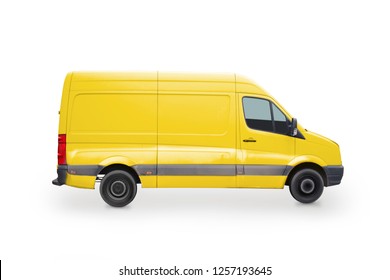Driving van isolated on white background