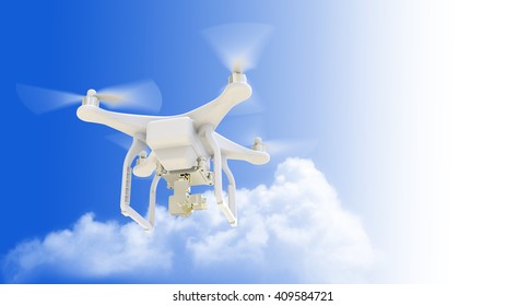 Dron Fly - 3D Illustration