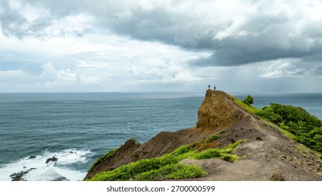 Drone Aerial of Dramatic Cliffs on Caravelle Peninsula with Turquoise Atlantic Coast, La Trinité, Martinique, French West Indies, Caribbean Landscape.