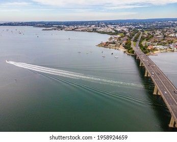 Drone Aerial Image Of Captain Cook Bridge In San Souci Area Of The New South Wales