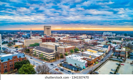 Drone Aerial Main Street Downtown Spartanburg Stock Photo 1341507470 ...