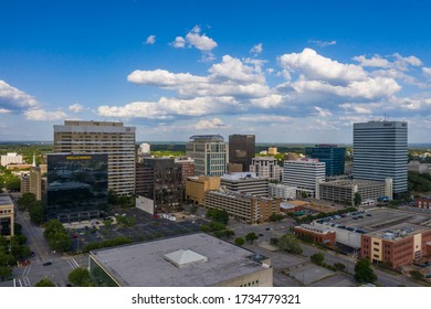 Drone Aerial Panorama Of Downtown Columbia South Carolina SC.
