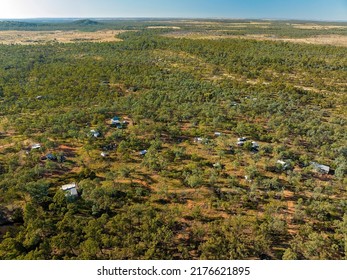 Drone Aerial Of Part Of The Reward Diggings Sapphire Mining Leases. Sapphire Rubyvale Gemfields Queensland Australia.