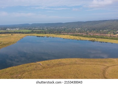 Drone Aerial Photograph Of Penrith Lakes Near The Sydney International Regatta Centre In New South Wales In Australia.