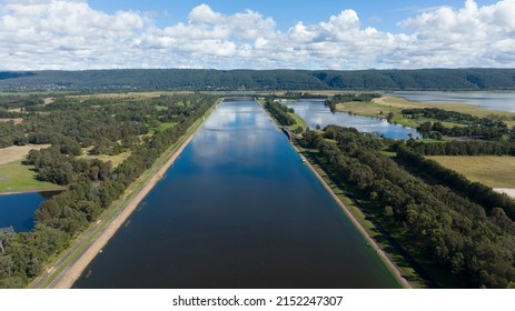 Drone Aerial Photograph Of The Rowing Course At The Sydney International Regatta Centre In Penrith, New South Wales, Australia