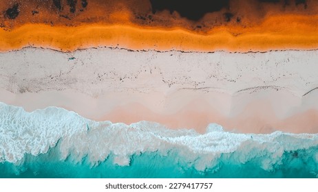 Drone Aerial Photography, River Meets the Sea, Guilderton, Western Australia, Ocean, River, Beach - Powered by Shutterstock