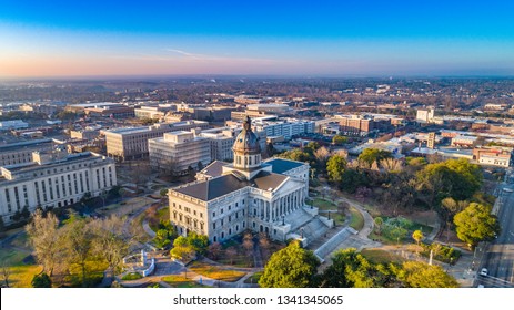 Drone Aerial View of Downtown Columbia, South Carolina, USA. - Shutterstock ID 1341345065