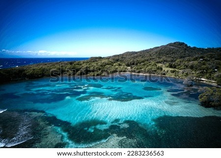 drone aerial view of an empty beach in roatan honduras
