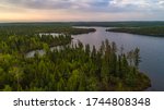 Drone / Aerial view of the northern Boreal Forest 