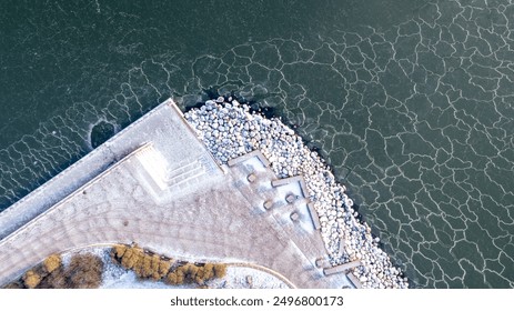 drone aerial view over sea side winter in helsinki finland  - Powered by Shutterstock