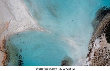 Drone aerial view of tropical nissi bay beach. Ayia Napa Cyprus