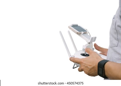 Drone controller isolate on white background.