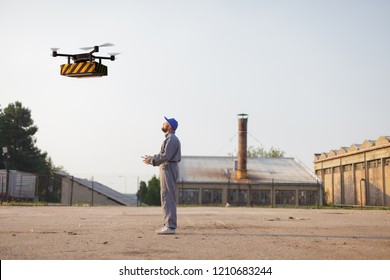 Drone Delivers Containers To Operator