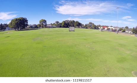 Drone Footage Of Australian Public Park And Sports Oval, Taken At Henley Beach, South Australia.