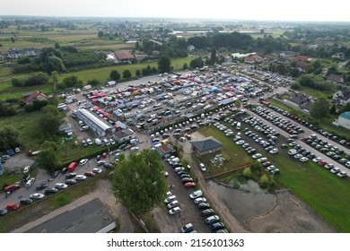 Drone Footage Town City Cars