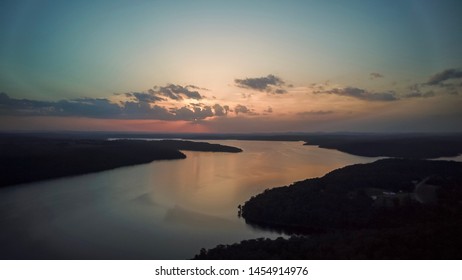 Drone Image From Bull Shoals Lake In Arkansas.