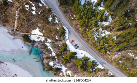 Drone Lake Bavaria Snow Ice 