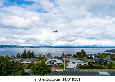 Drone Over Lake Taupo, New Zealand