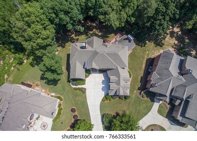 Drone Overhead Large House