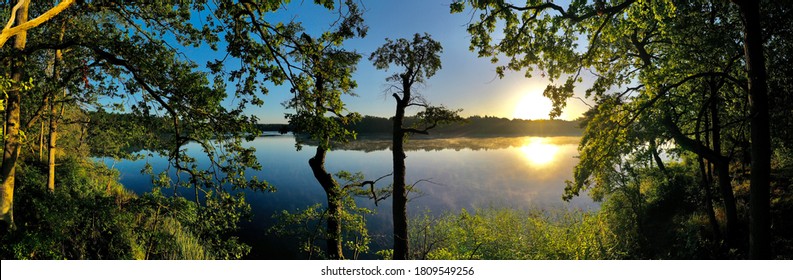 Drone Panoramic Brandenburg Oberhavel Lake Autumn