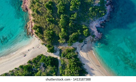 Drone photo of a beach in Antigua