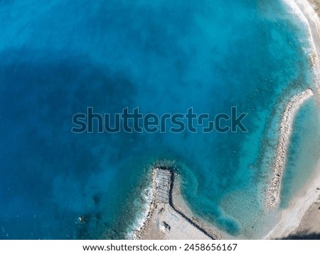 Similar – Image, Stock Photo Aerial Drone View Of Concrete Pier On Turquoise Water At The Black Sea