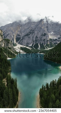 Similar – Braies Wild Lake Alps