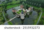 drone photo Castle of the Dukes of Havre belgium europe