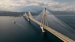 A Drone Photo Of Rio Antirio Bridge