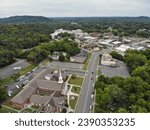 Drone Photo of Rockmart, GA (Polk County, Georgia) Elm Street looking toward Marble Street