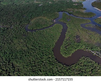 Drone Photography Amazon River Nature Vegetation Stock Photo 2157117155 ...