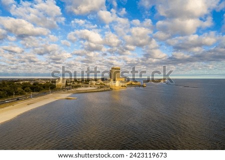 Drone photography of the Biloxi, Mississippi waterfront