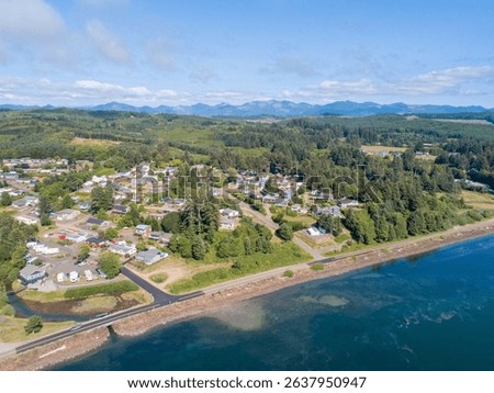 drone pic of coastal comunity