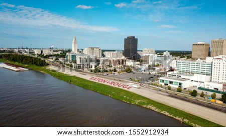 Drone pic on the Baton Rouge riverfront. 