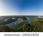 A drone picture from above of Lake Norfork, Arkansas, USA