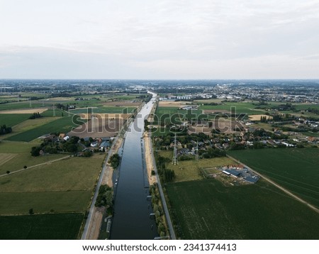 drone pictures of the Leie River in Belgium