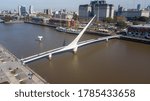 Drone Pictures on Buenos Aires Puerto Madero and Puente de la Mujer