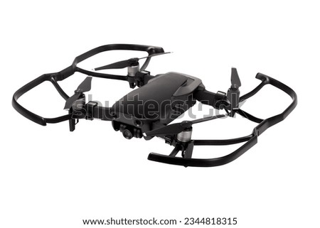 drone in protective louches, isolated on white background