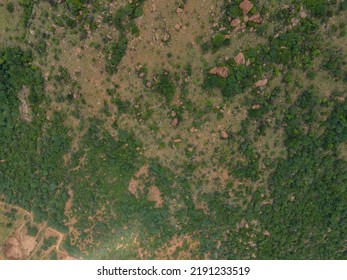 Drone Shot Aerial View Top Angle Mountain Range Hill Cliff Summit Valley Forest Steep Natural Scenery Wallpaper Background India Tamilnadu Tourism 