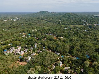 Drone Shot Aerial View Top Angle Mountain Range Hill Valley Forest Natural Scenery Wallpaper Background India Tamilnadu Tourism Coconut Trees Fertile Lands 