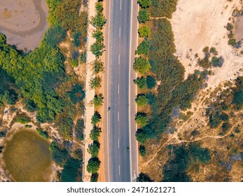 drone shot aerial view top angle coastal area beach Tuticorin india tamilnadu kerala tourism wallpaper sea turquoise blue water highway asphalt road mangrove swamp marshland delta sunderbans wetlands  - Powered by Shutterstock