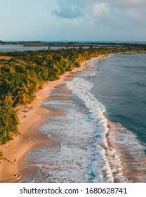 Drone Shot At Anse Des Salines In Martinique. It's A Beautiful Beach In Carribean. 