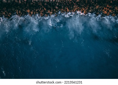 A Drone Shot Of A Beautiful Sea In Mindarie, Australia