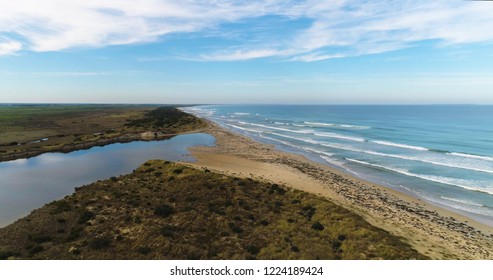 Drone Shot Of The Fitzroy River Mouth In Victoria, Australia.