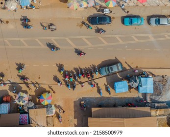 A Drone Shot Of Ganta City (Gompa City) In Liberia, Africa Under The Bright Sunlight