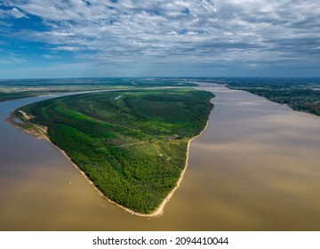 Drone Shot Of Island At Paraná River Delta Near Rosario, Argentina