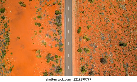 Drone Shot Of Outback Road