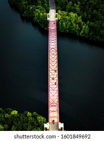 Drone Shot Over The Croton Bridge In Westchester NY